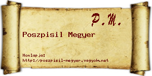 Poszpisil Megyer névjegykártya